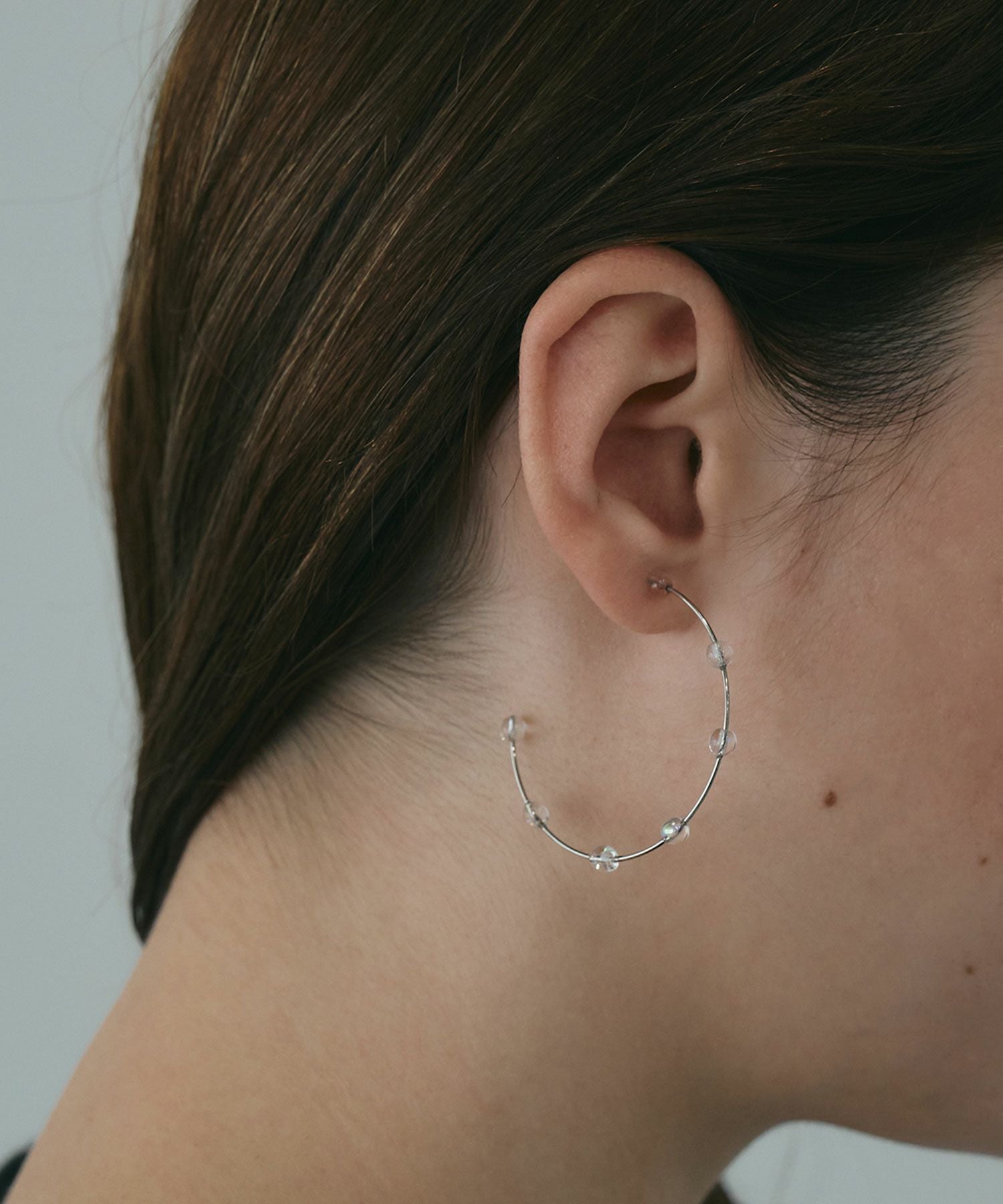 ビッグフープクリアピュアチタンポストピアス【ISS】