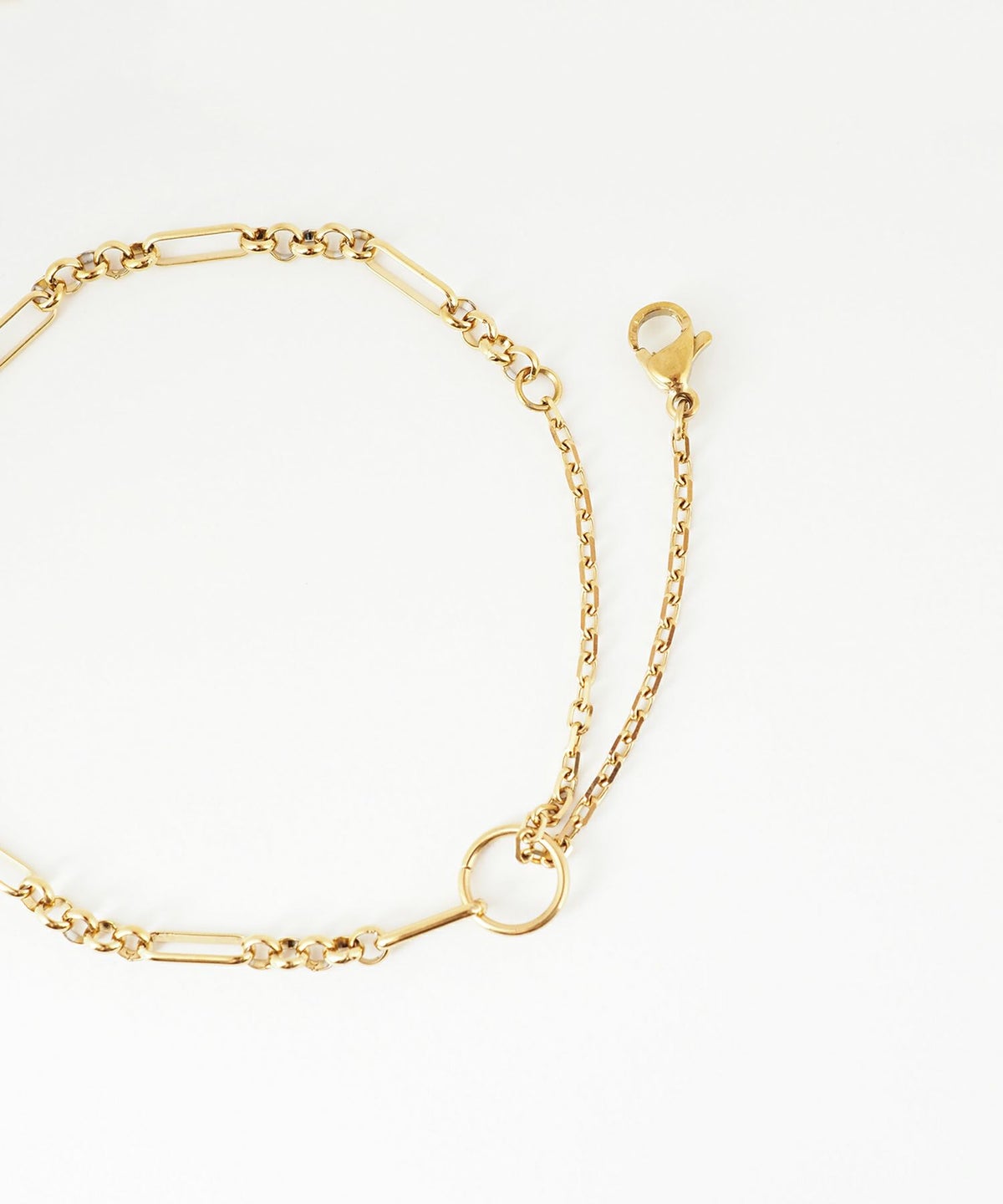 ミックスチェーン2wayステンレスブレスレット・アンクレット【Zoule】