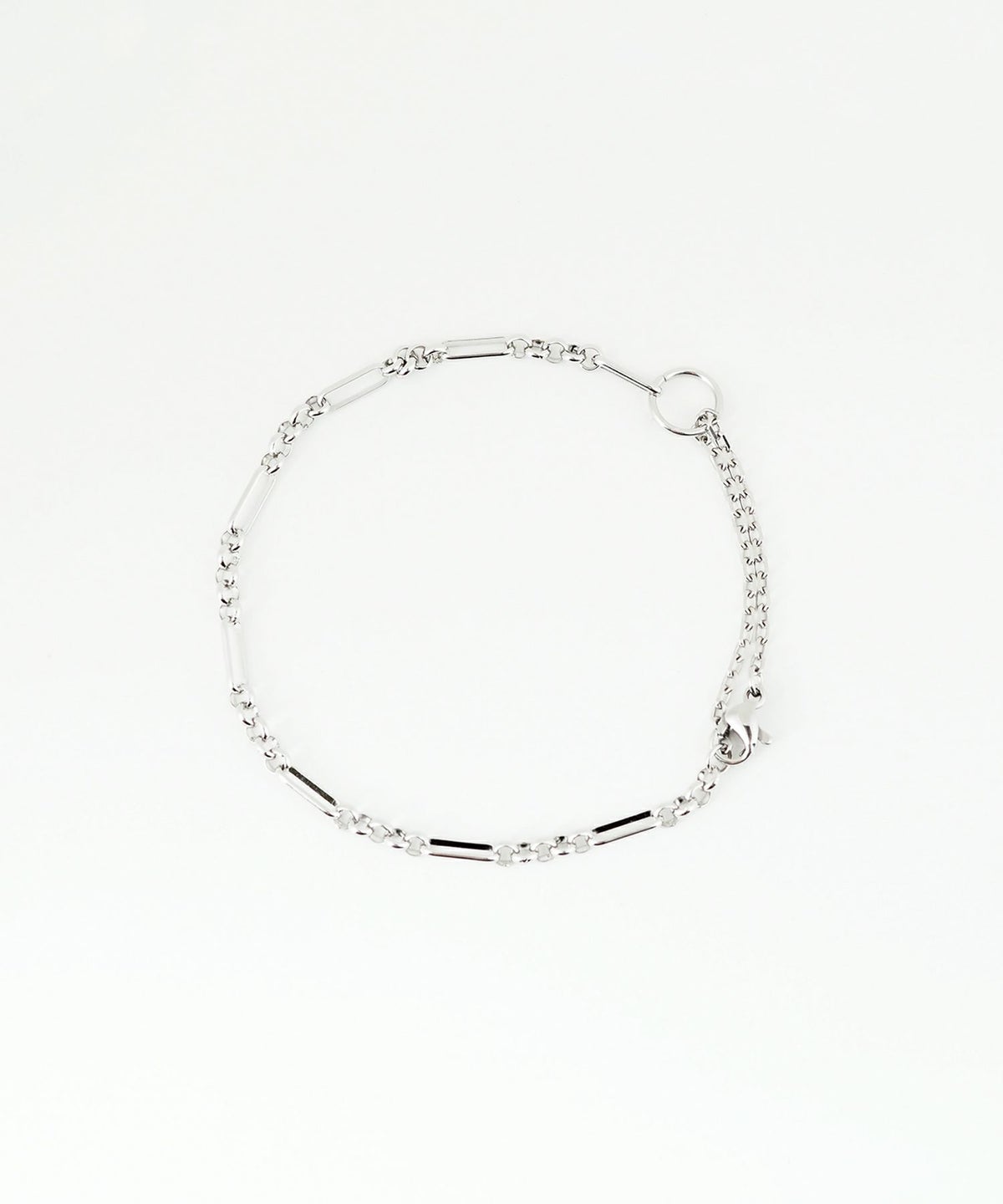 ミックスチェーン2wayステンレスブレスレット・アンクレット【Zoule】