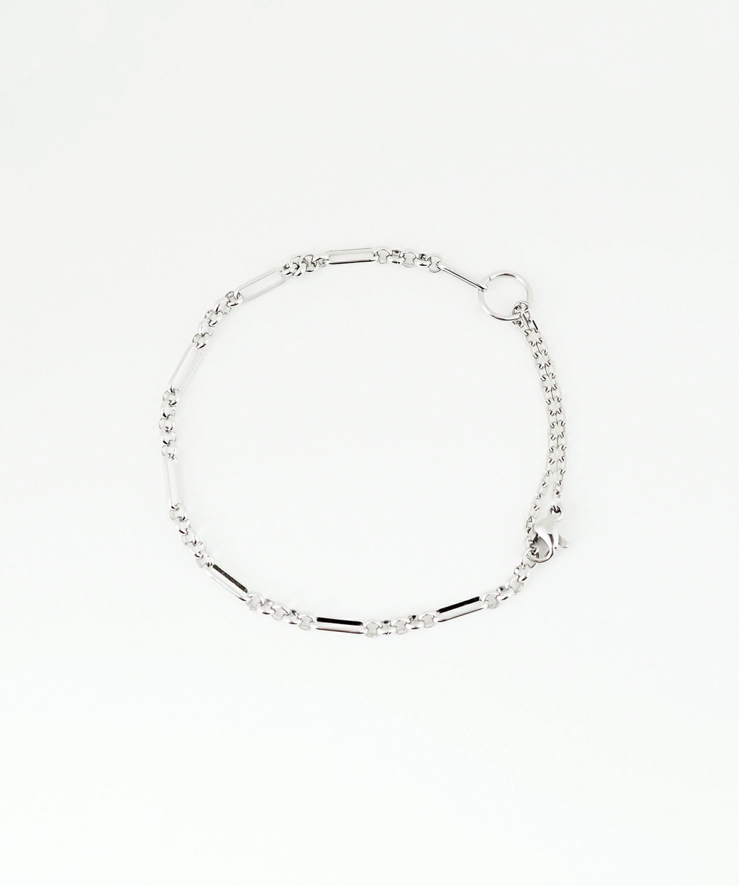 ミックスチェーン2wayステンレスブレスレット・アンクレット【Zoule】