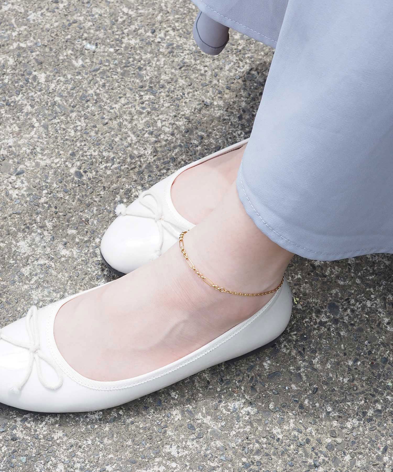 ミックスチェーン2wayステンレスブレスレット・アンクレット【Zoule