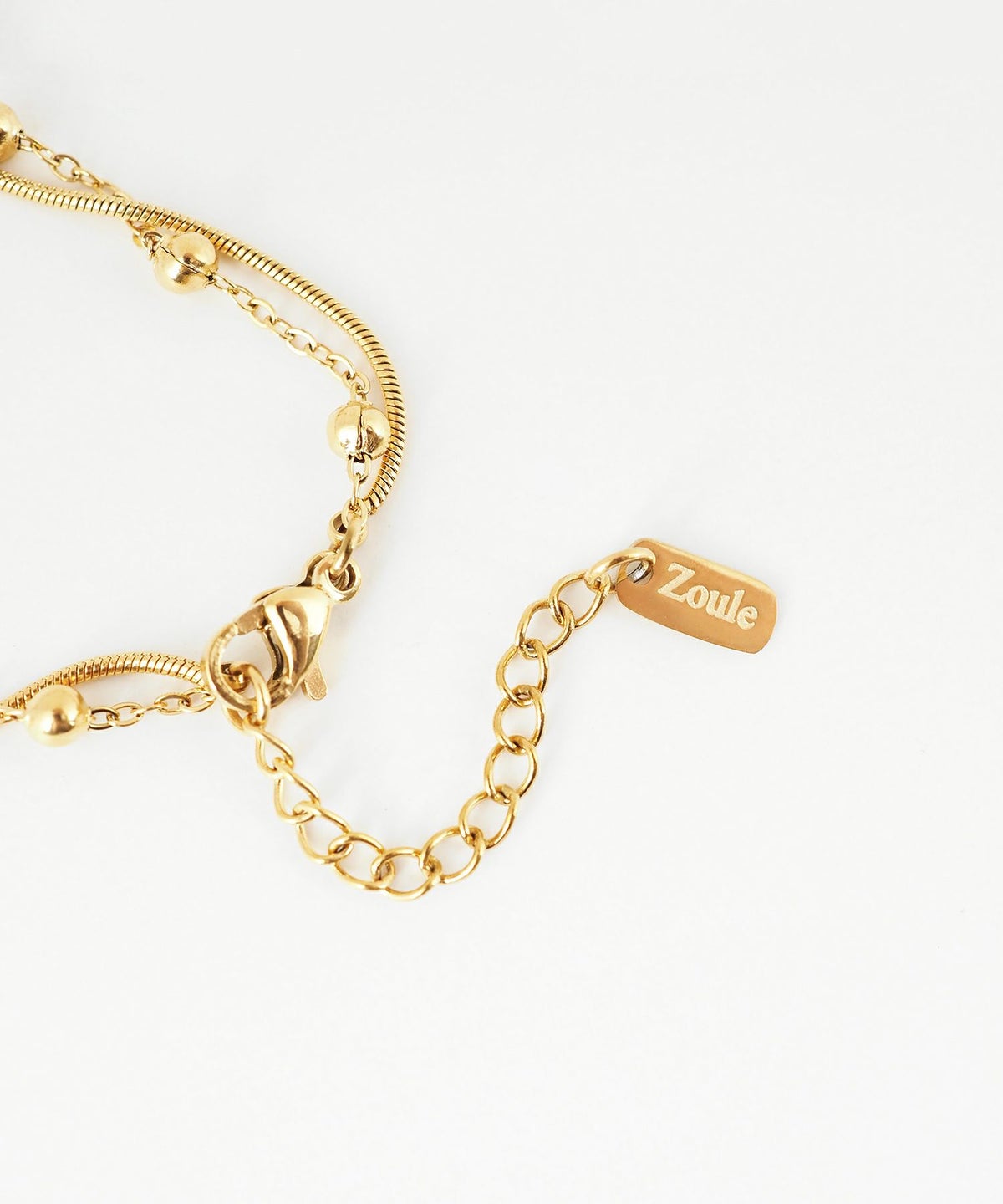 ボールチェーン2連ステンレスブレスレット【Zoule】