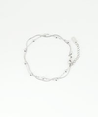 ボールチェーン2連ステンレスブレスレット【Zoule】