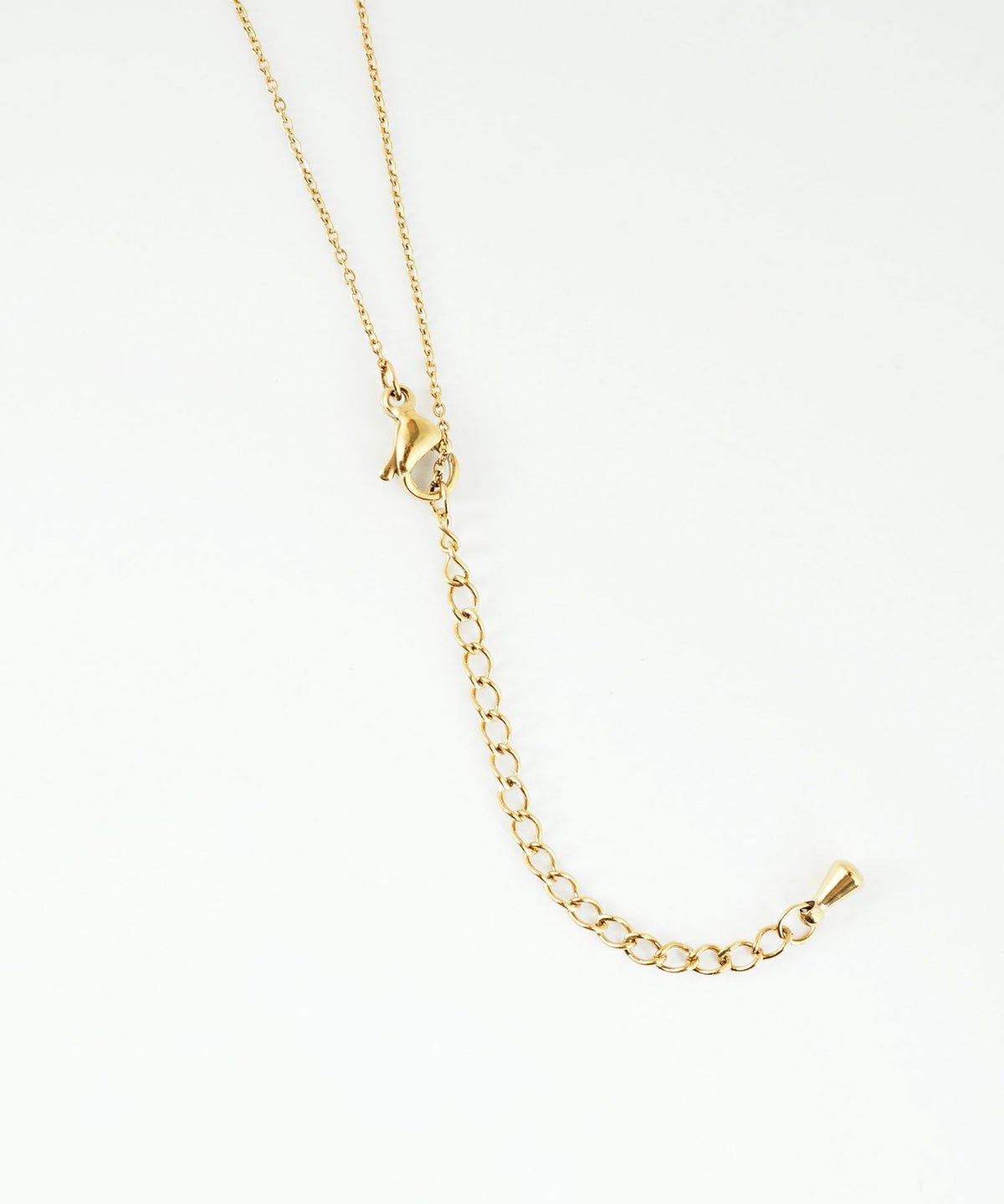 スクエアカラーストーンステンレスネックレス【Zoule】