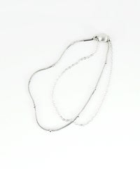 ステーションスネークチェーン2連マグネットステンレスブレスレット