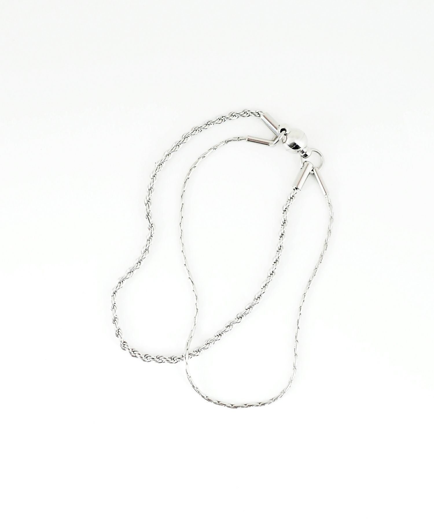 パイプロープチェーン2連マグネットステンレスブレスレット