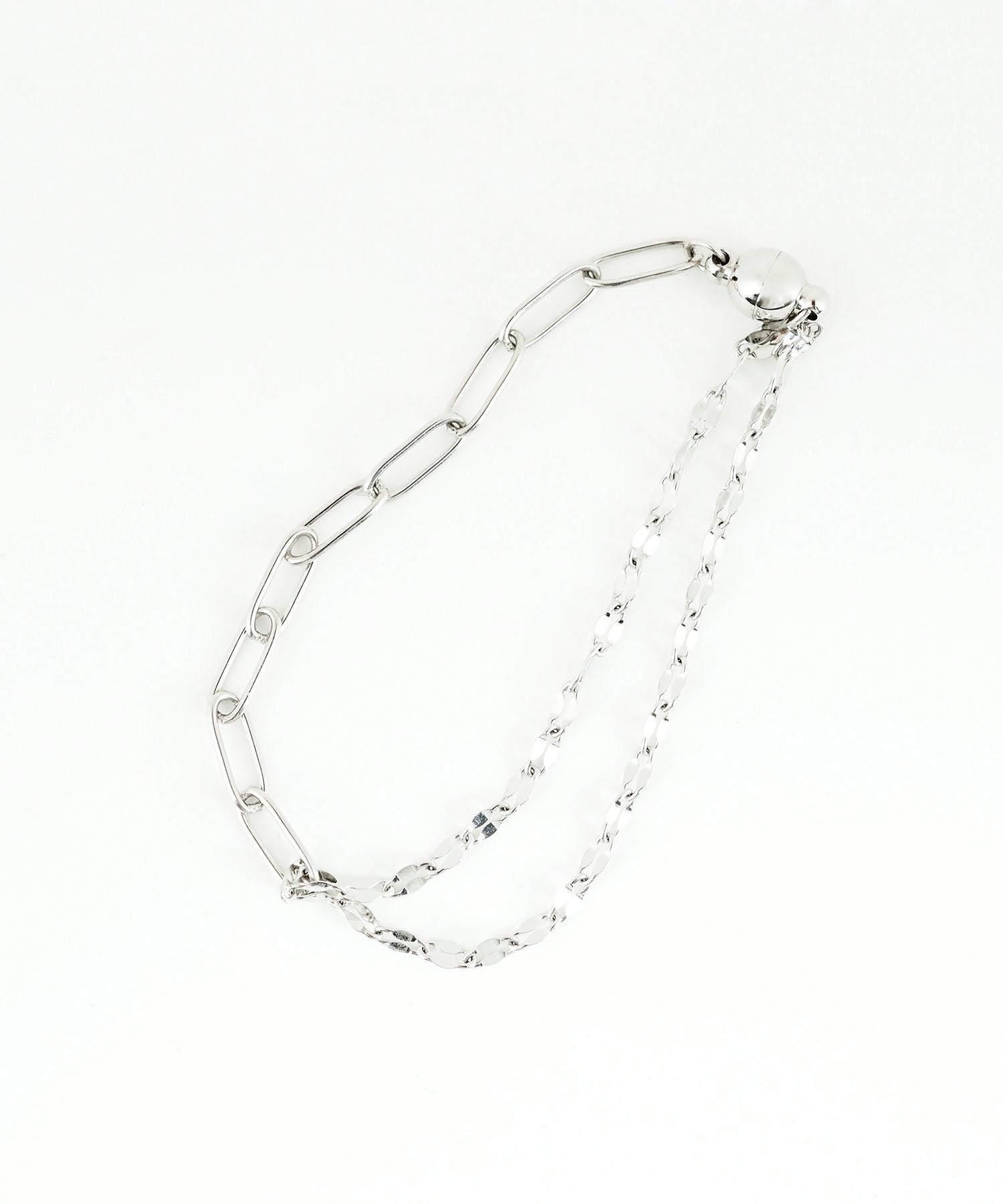 ミックスチェーンマグネットステンレスブレスレット