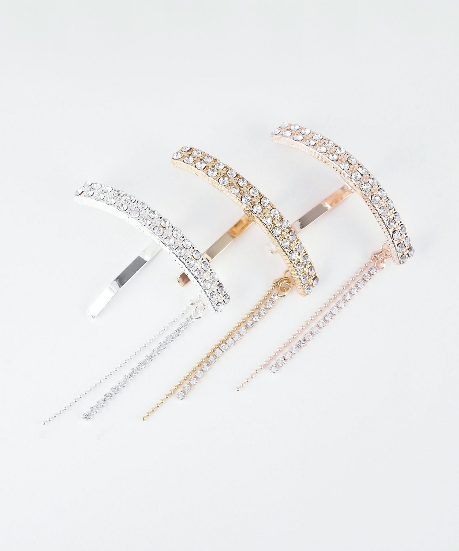 ラインストーンチェーンポニーフック