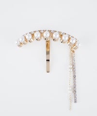 パールラインストーンチェーンポニーフック