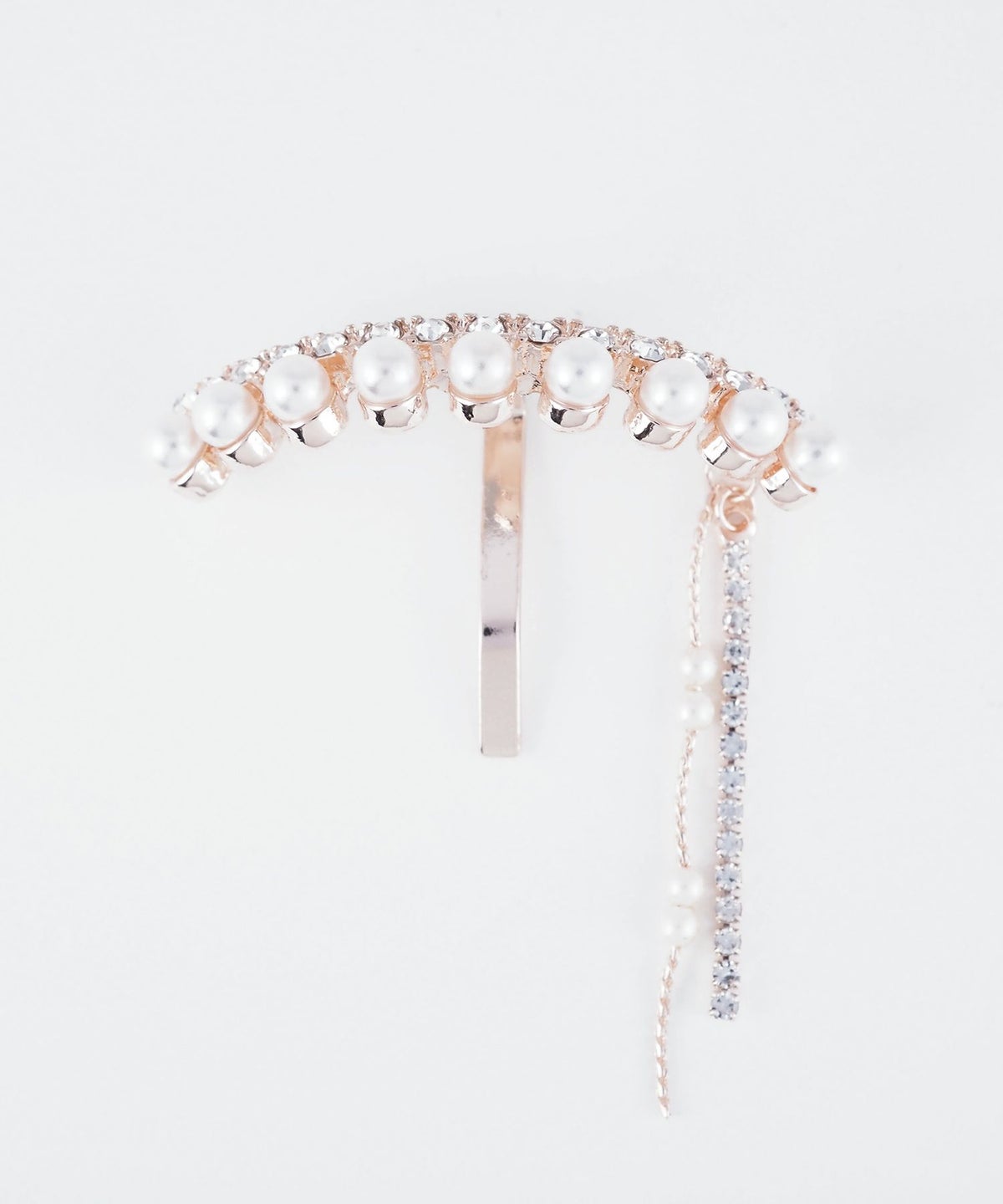 パールラインストーンチェーンポニーフック