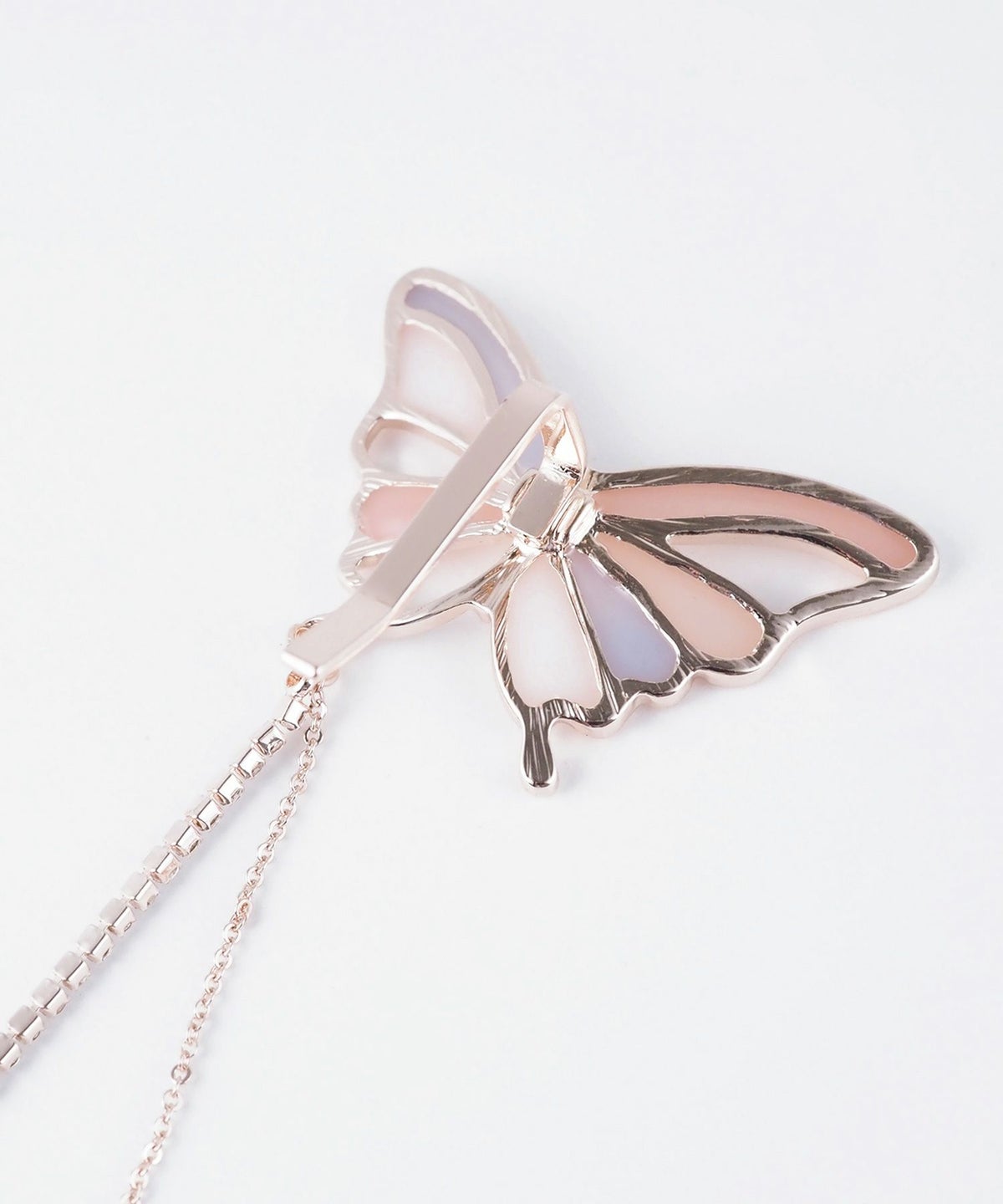 バタフライラインストーンチェーンポニーフック