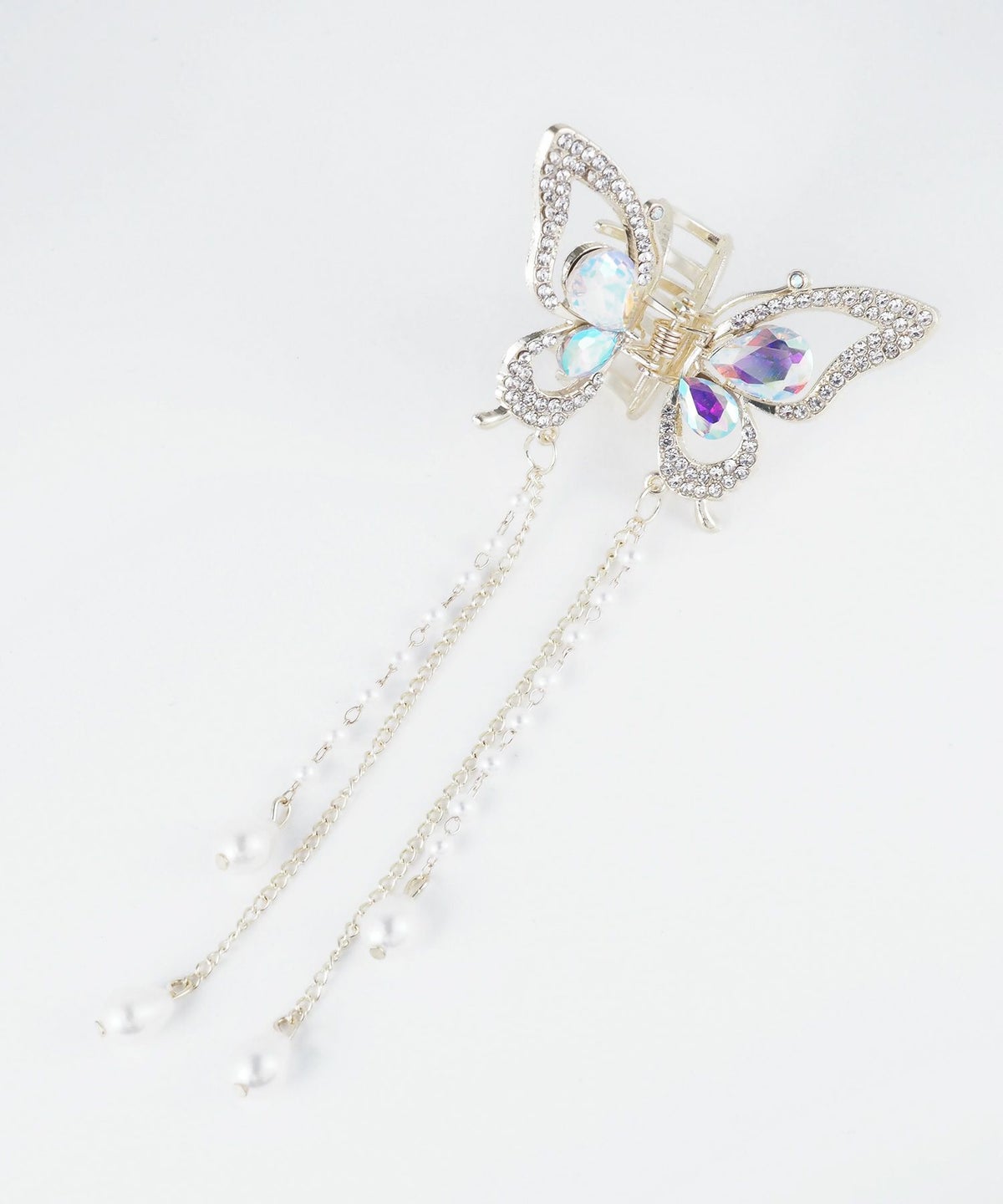 バタフライパールビジューバンスクリップ