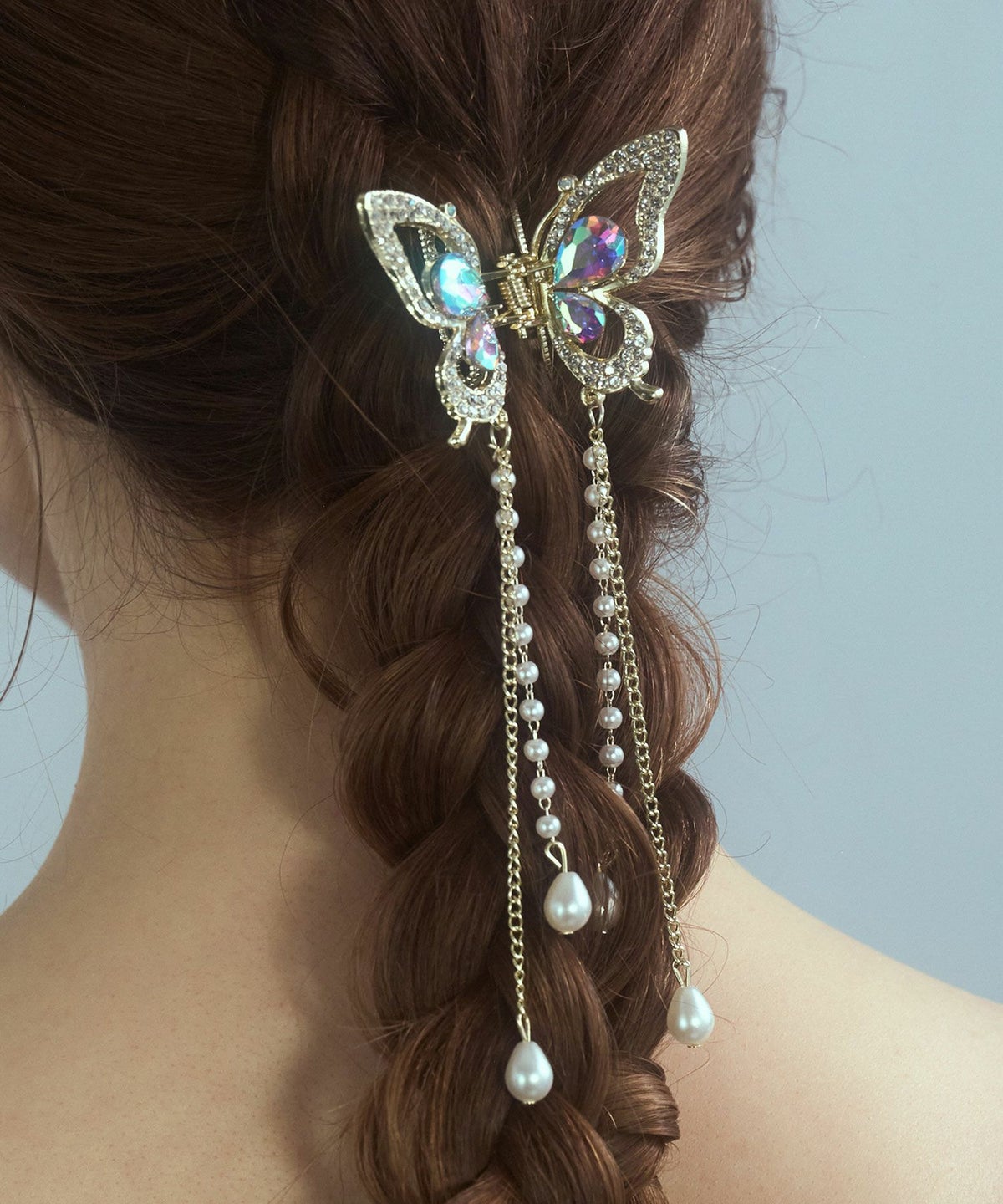 バタフライパールビジューバンスクリップ