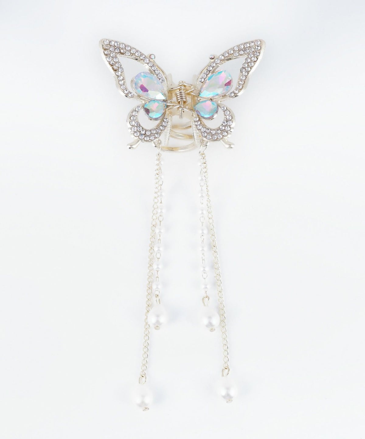 バタフライパールビジューバンスクリップ