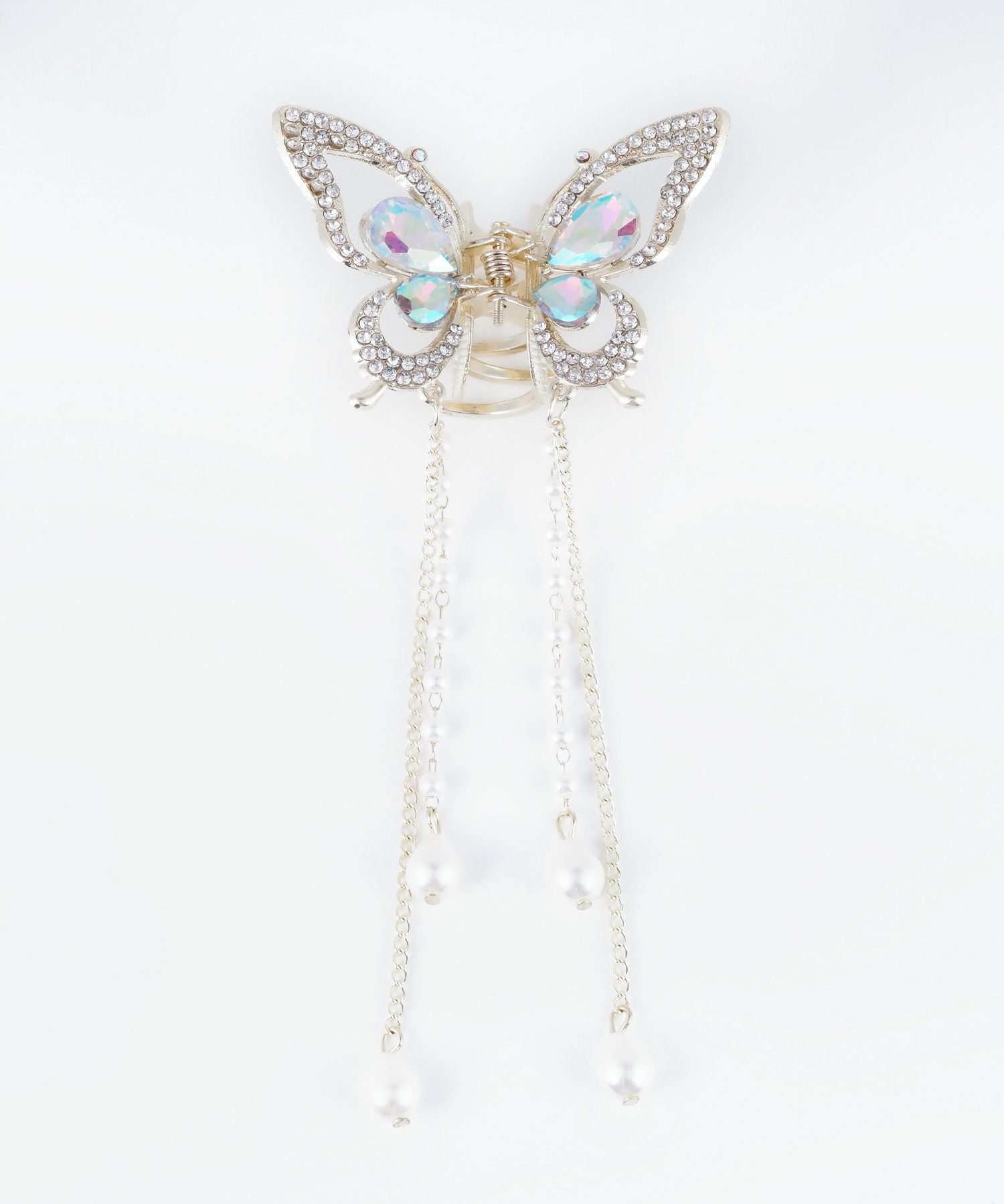 バタフライパールビジューバンスクリップ