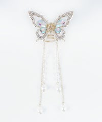 バタフライパールビジューバンスクリップ