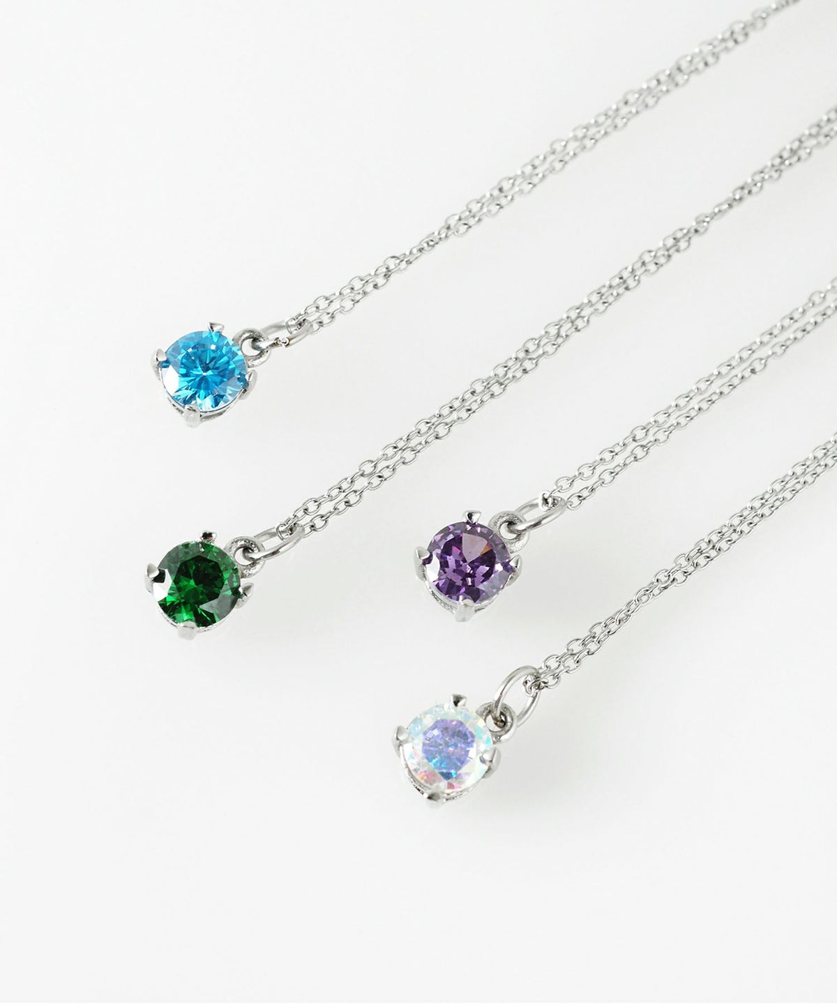 バースデーストーンカラーステンレスネックレス