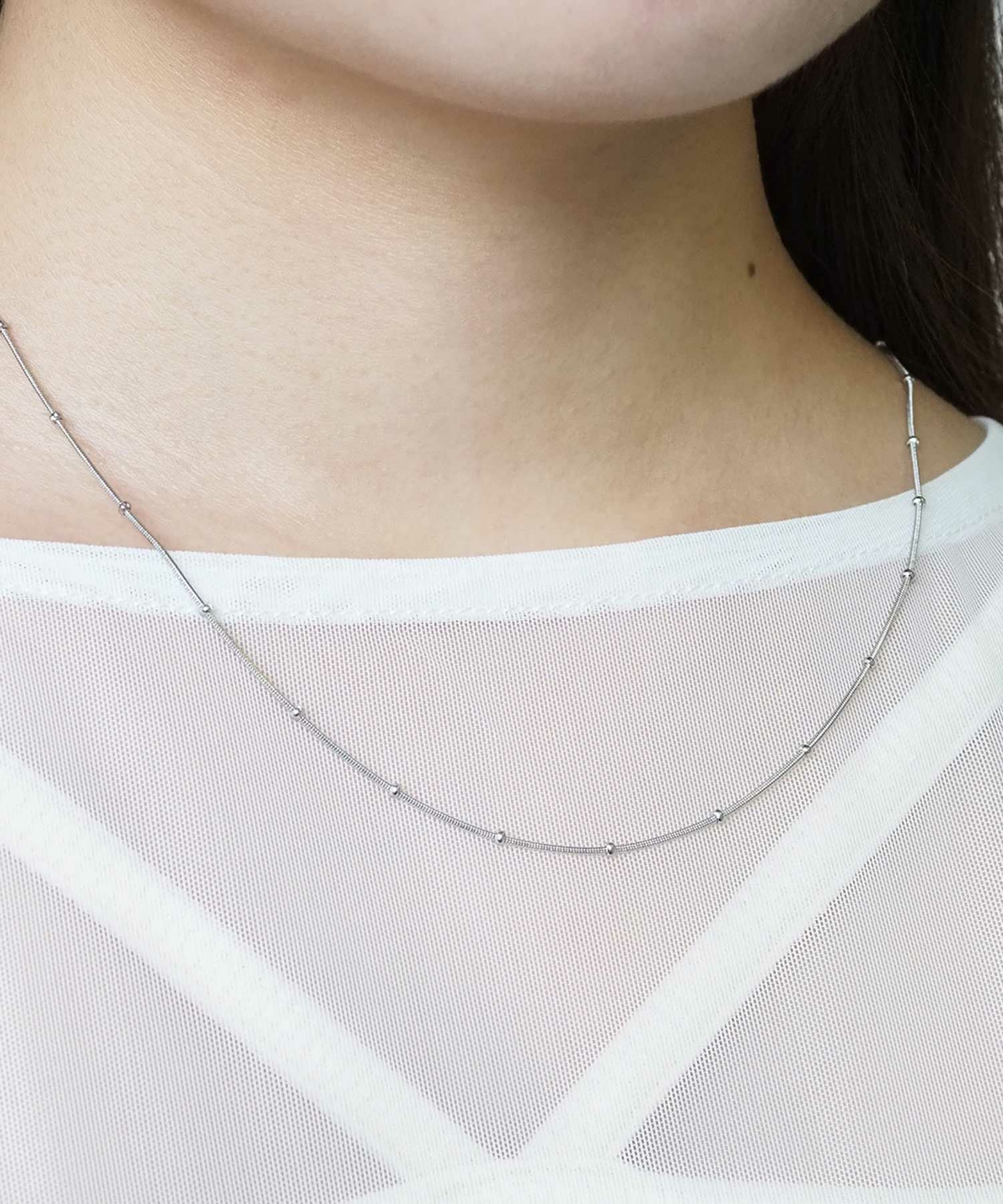 スネークステーションチェーンステンレスネックレス