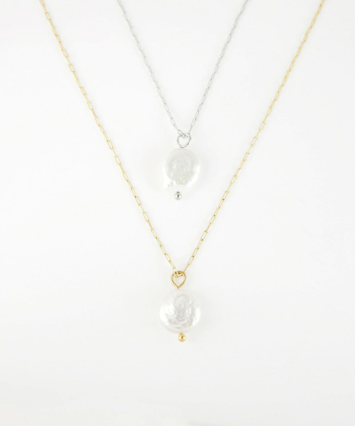 バロックパール風ステンレスネックレス