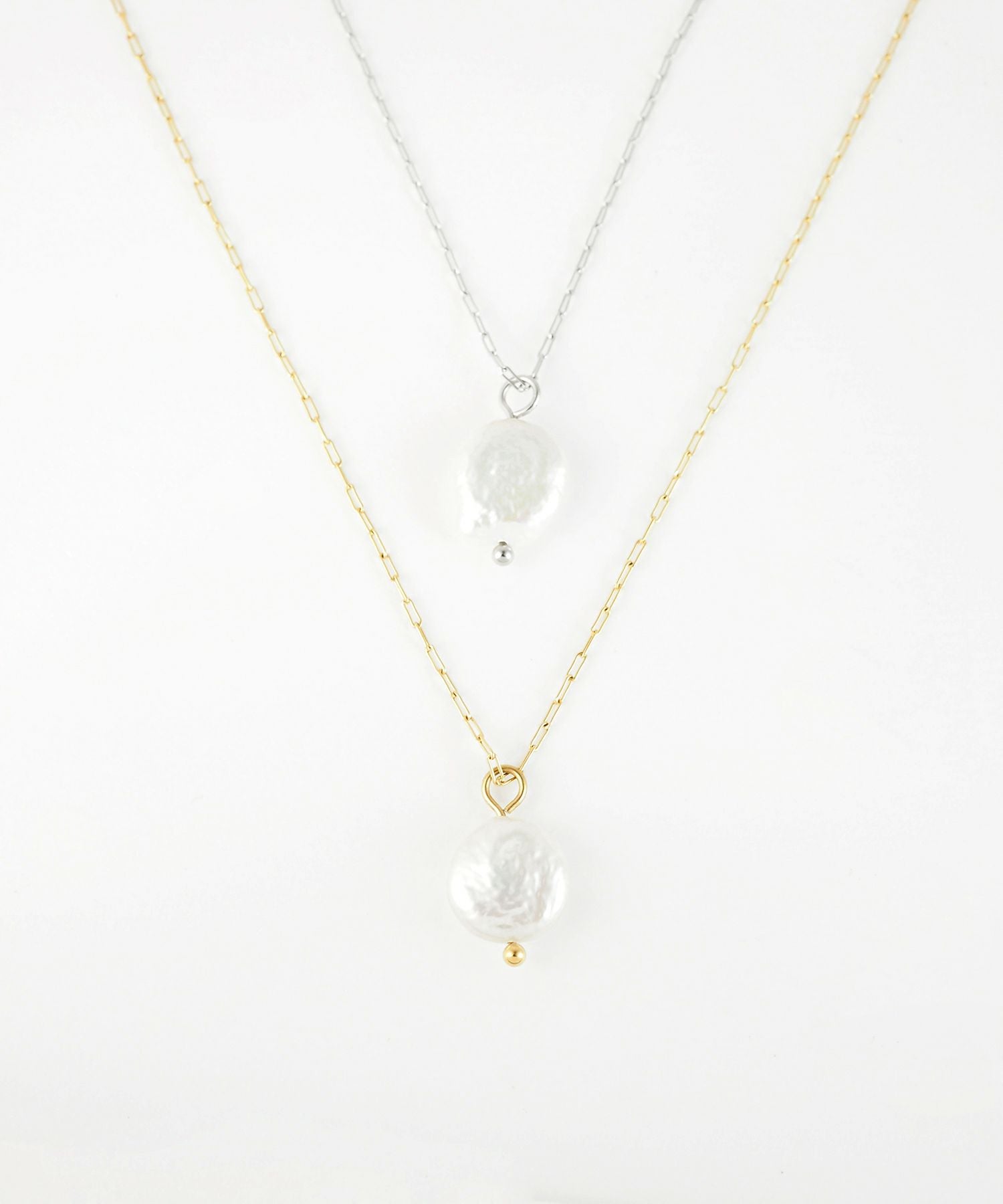 バロックパール風ステンレスネックレス