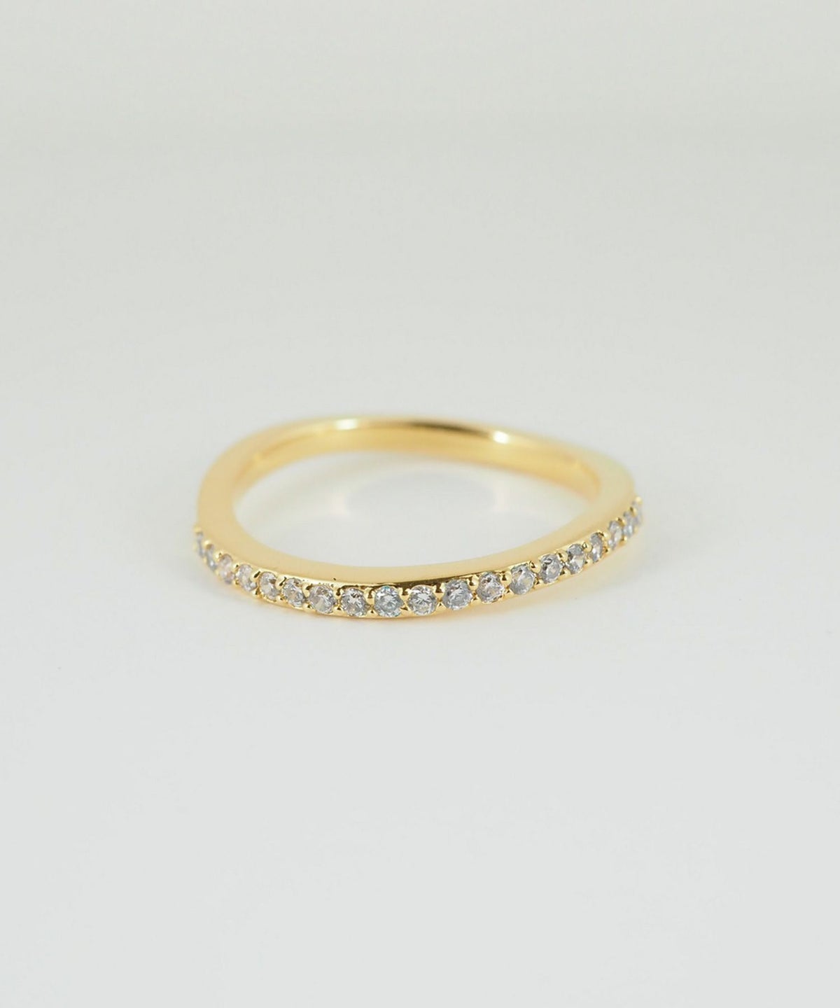 CZウエーブハーフエタニティリング【over size ring collection】