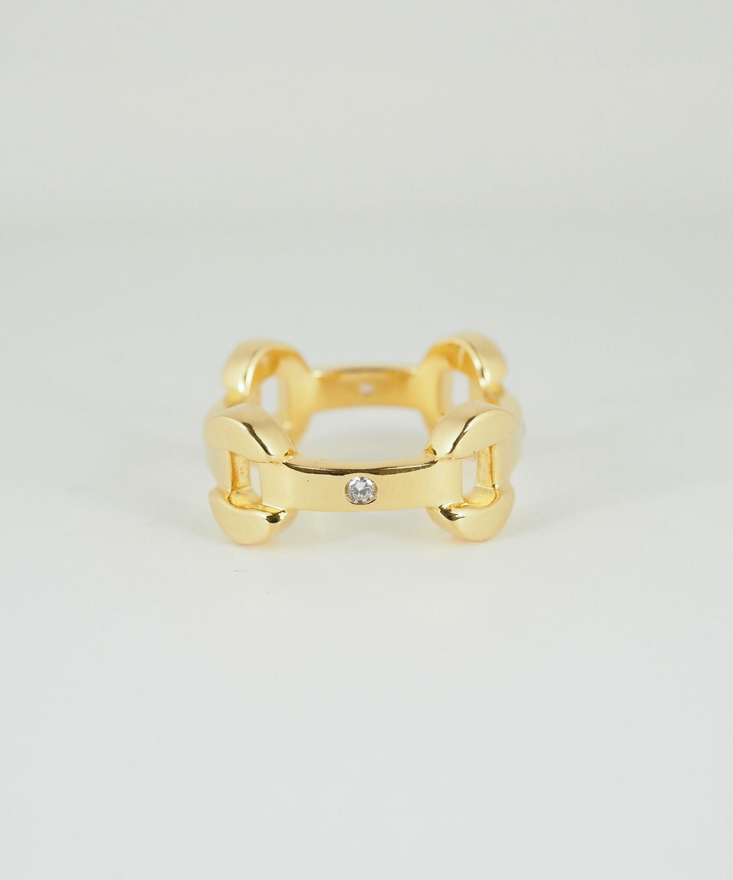 CZステーションチェーンリング【over size ring collection】