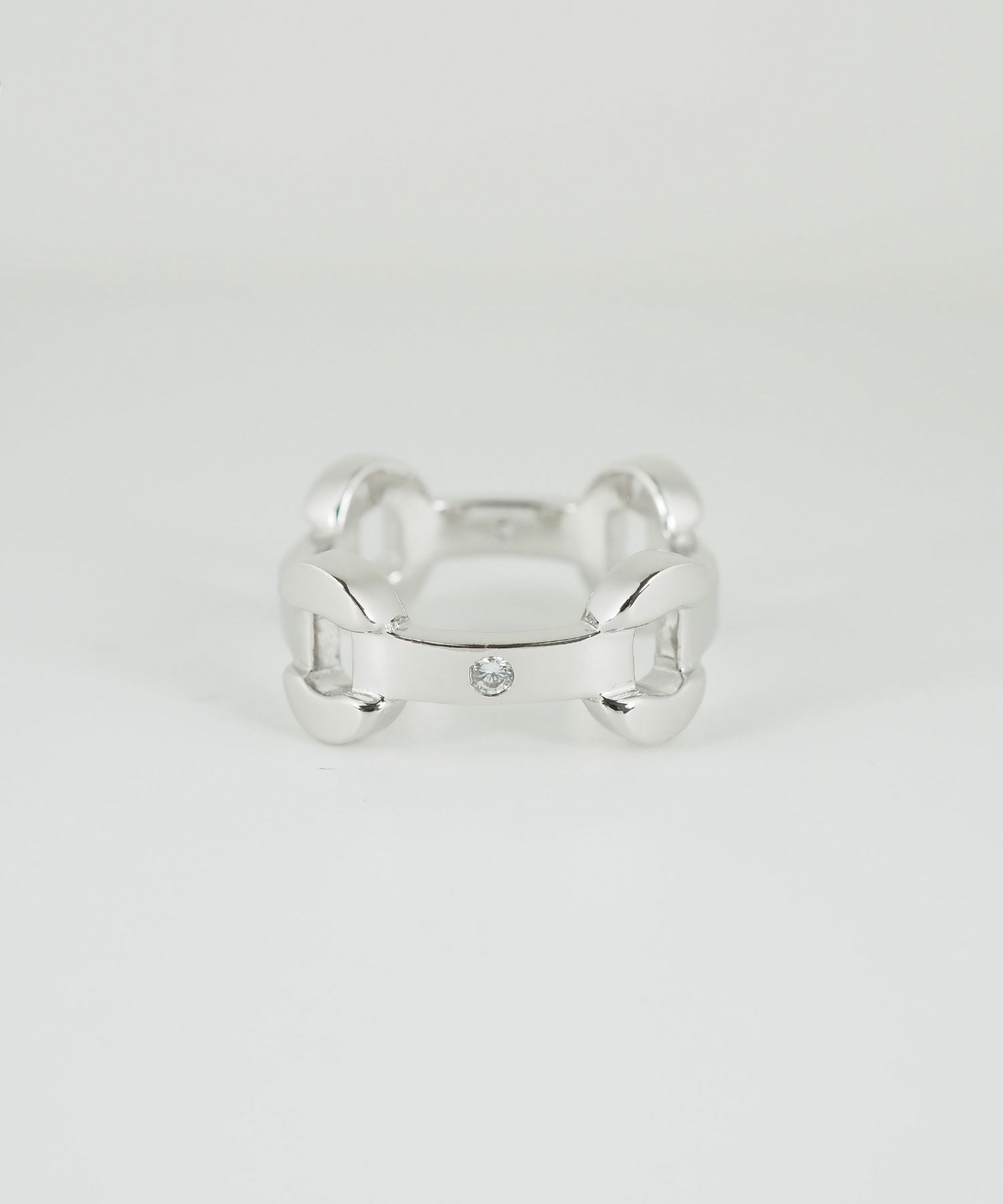 CZステーションチェーンリング【over size ring collection】