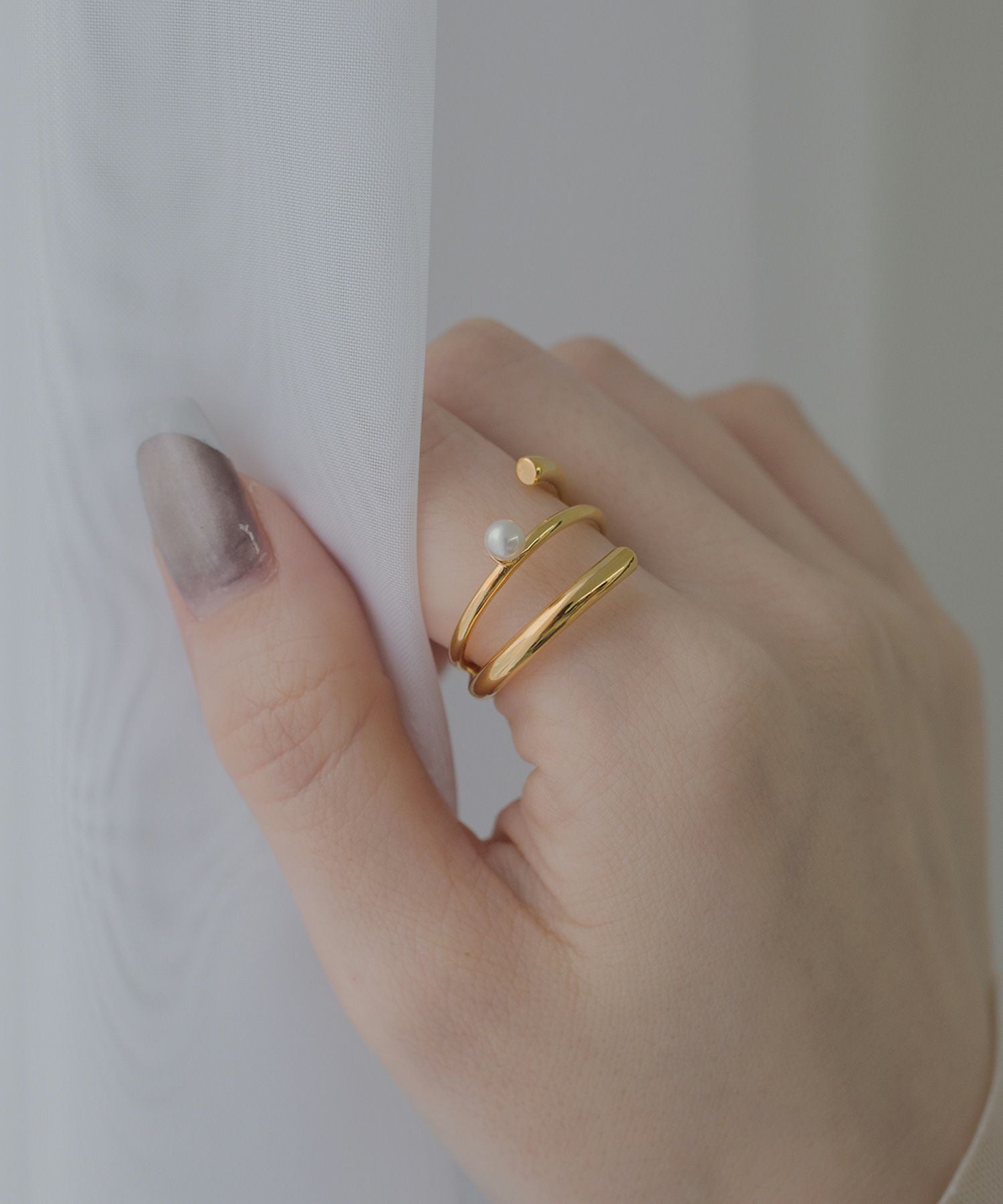 ポリッシュパールクロスリング -over size ring- | 【公式】MUK ONLINE