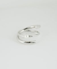 ポリッシュパールクロスリング【over size ring collection】