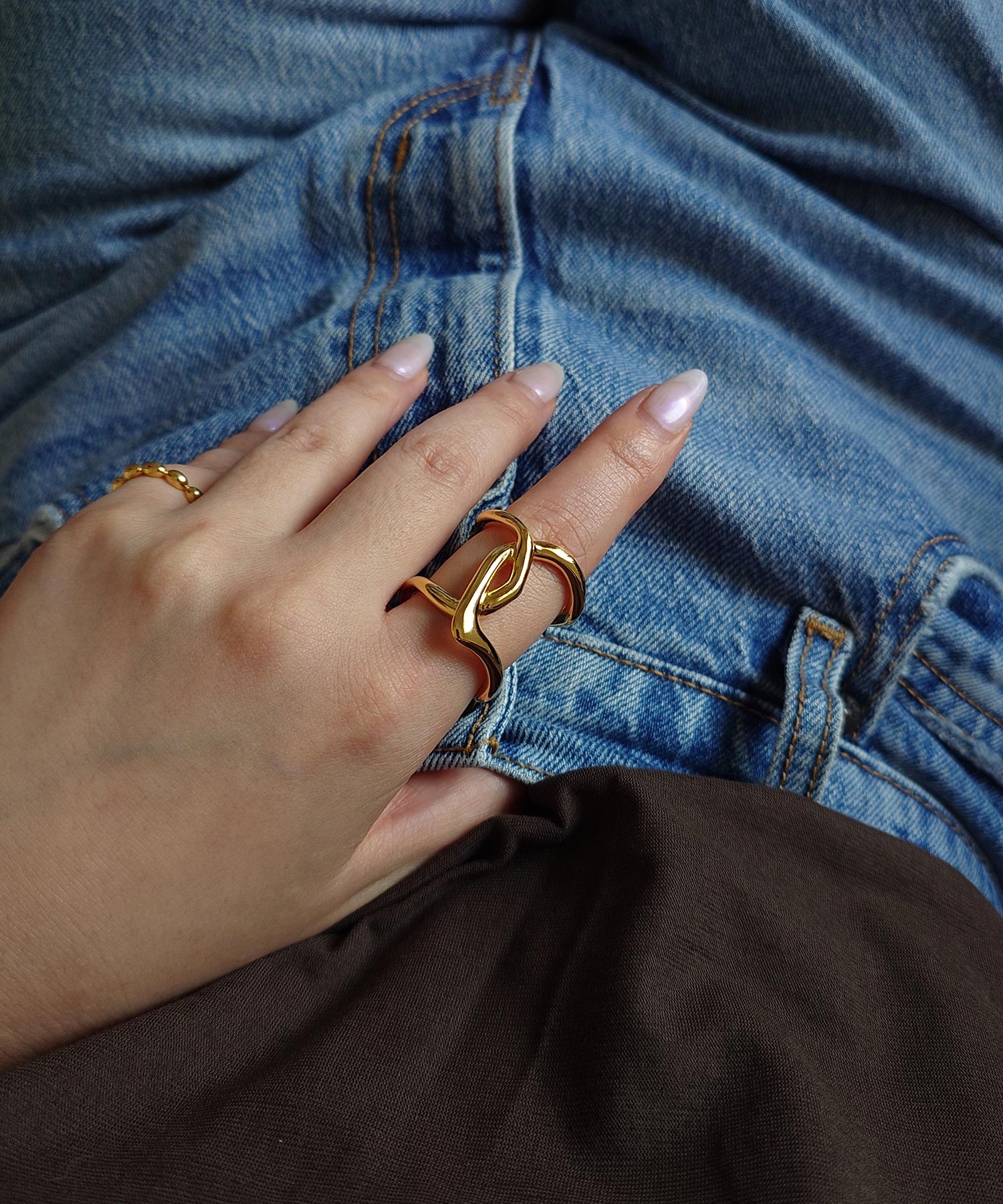 ニュアンスクロスボリュームリング【over size ring collection