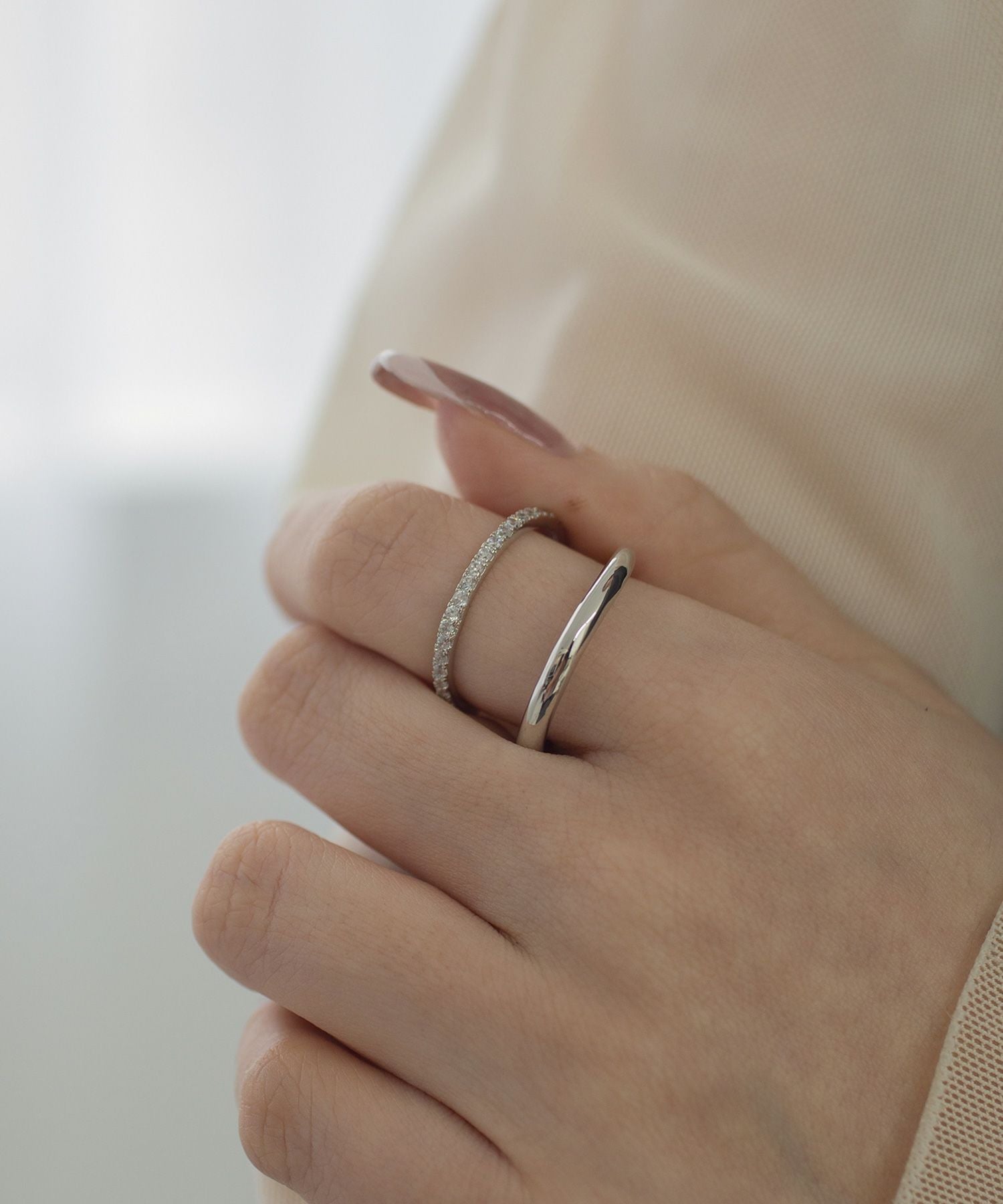 オーロラストーンリングとゴールドリングセット RING/AURORA リング 指輪 muku オーロラストーンリングとゴールド