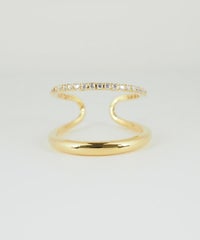 CZダブルラインリング【over size ring collection】