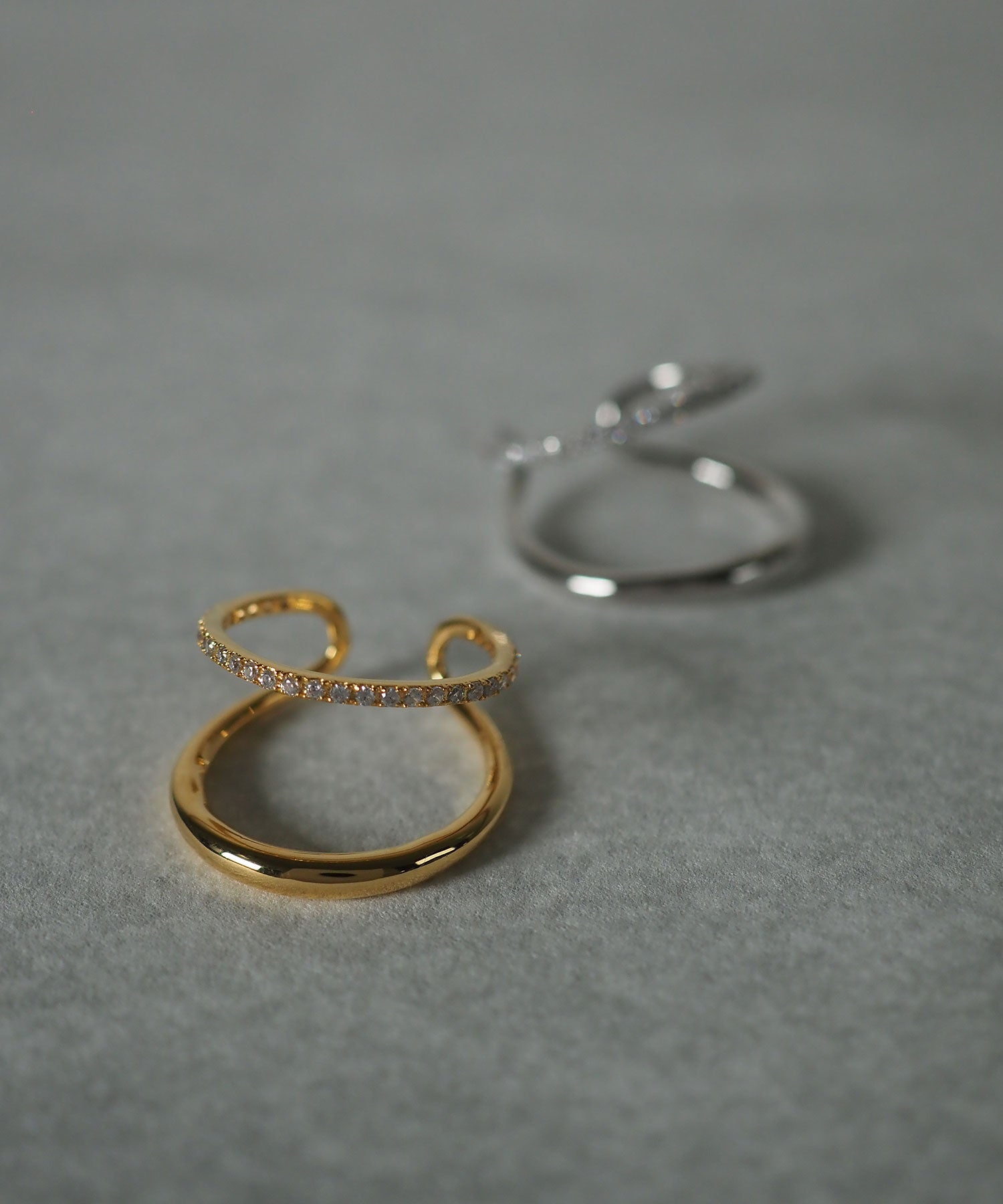 CZダブルラインリング【over size ring collection】 | 【公式】MUK