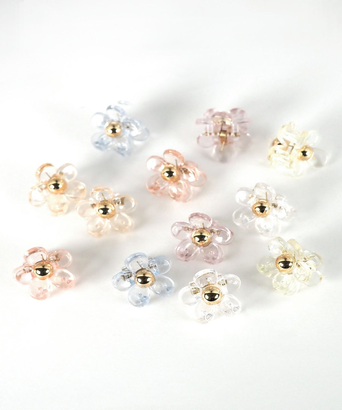 クリアフラワーミニバンスクリップ6Pセット