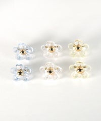 クリアフラワーミニバンスクリップ6Pセット