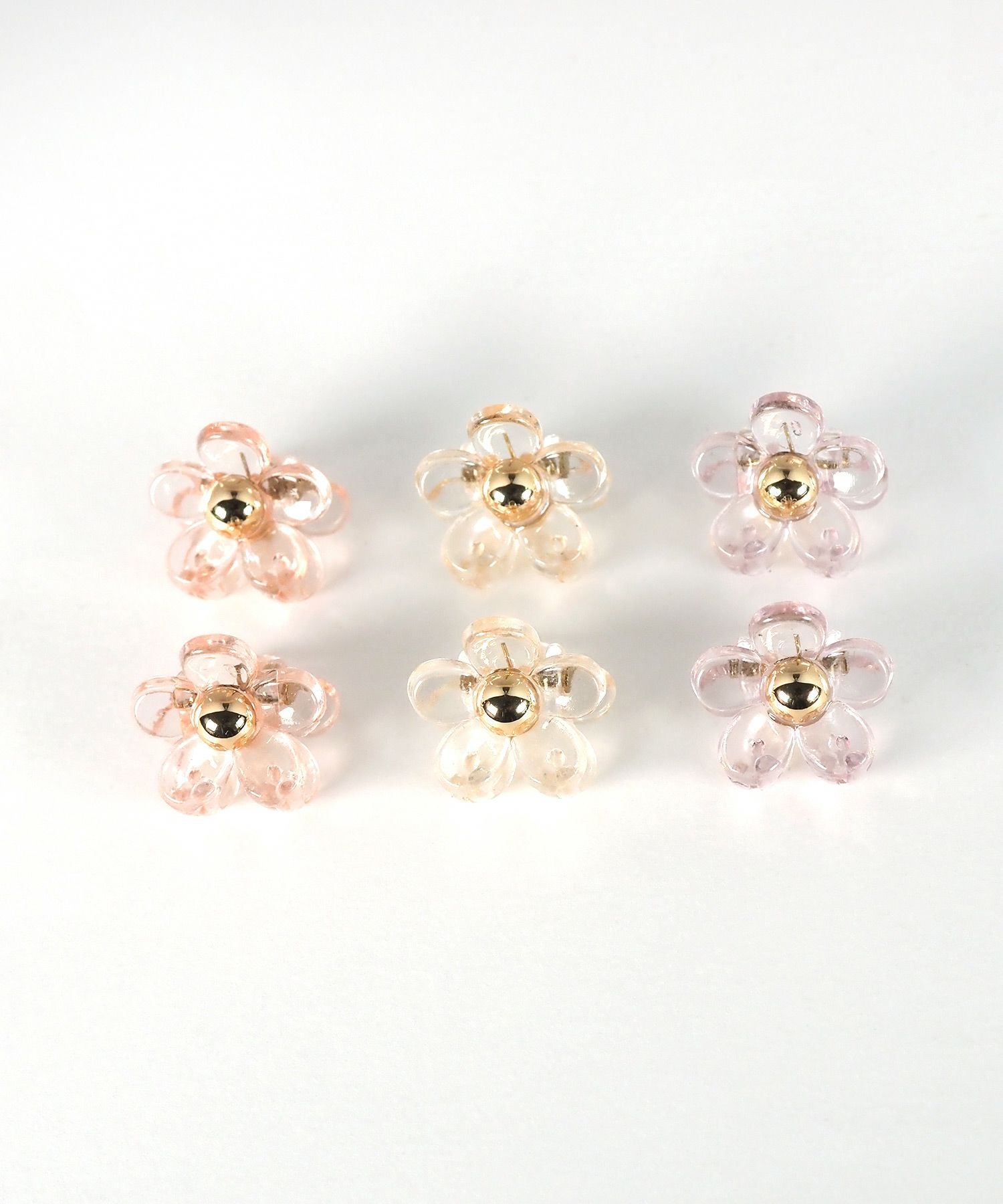クリアフラワーミニバンスクリップ6Pセット