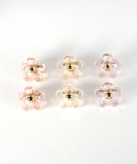 クリアフラワーミニバンスクリップ6Pセット