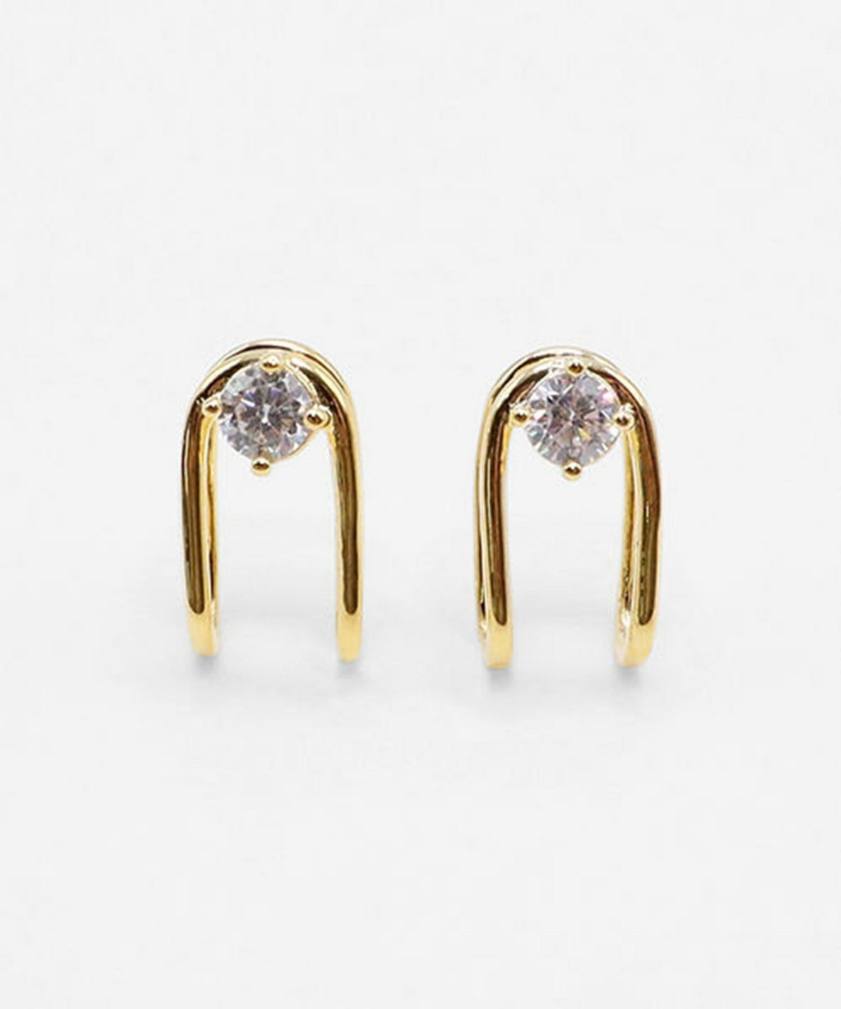 Uシェイプラウンドメタルイヤリング