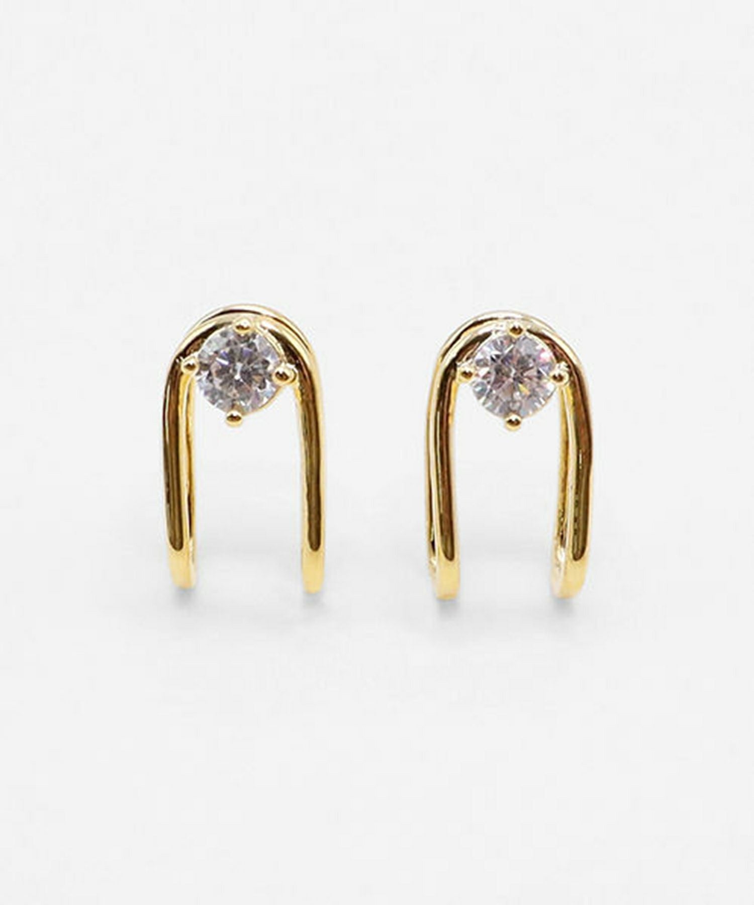 Uシェイプラウンドメタルイヤリング