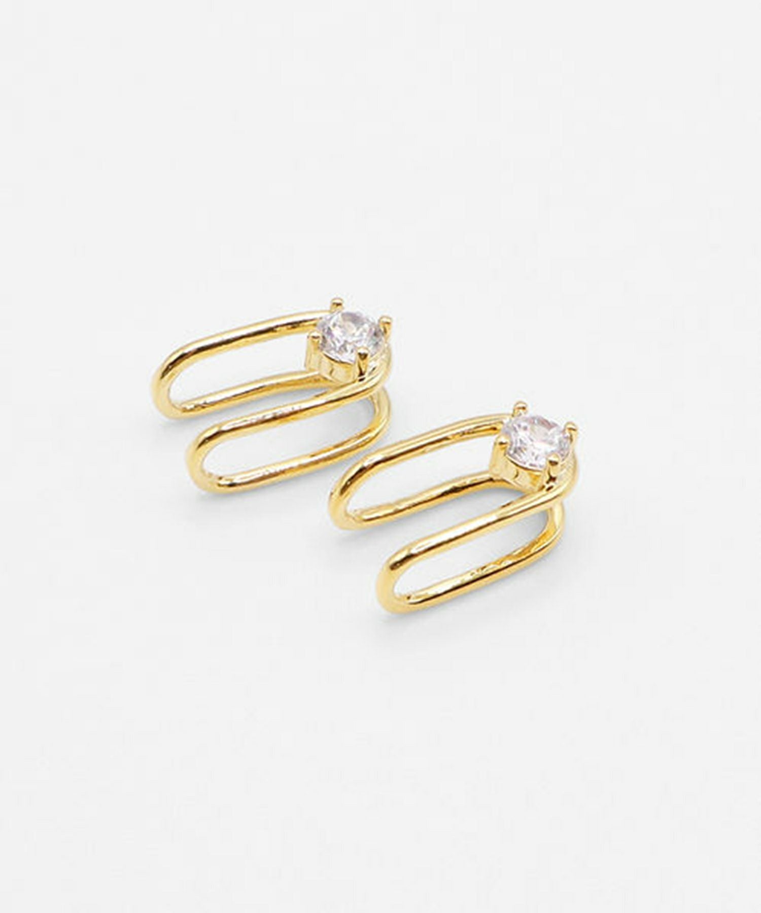 Uシェイプラウンドメタルイヤリング