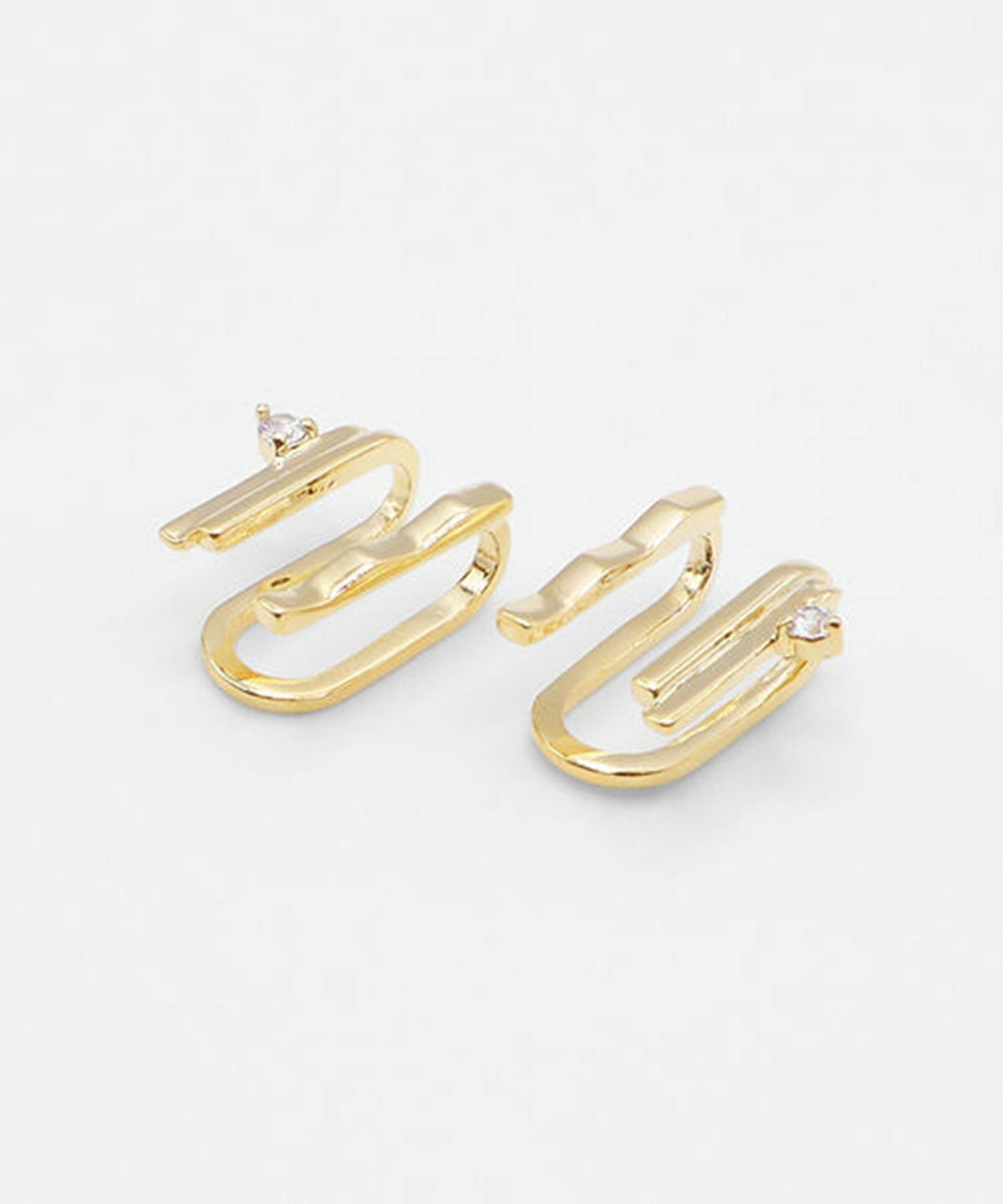 バーラインラウンドメタルイヤリング