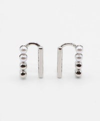 パールラインラウンドメタルイヤリング