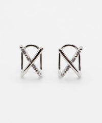 クロスラウンドメタルイヤリング