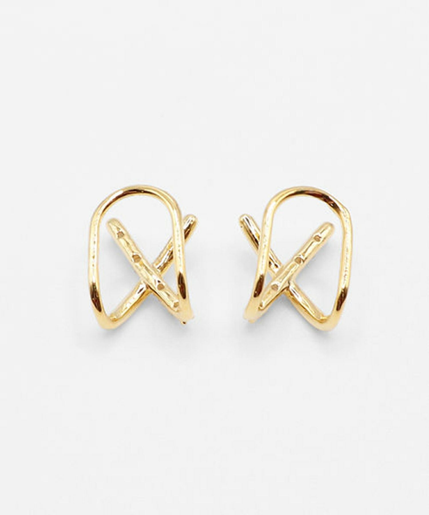 クロスラウンドメタルイヤリング