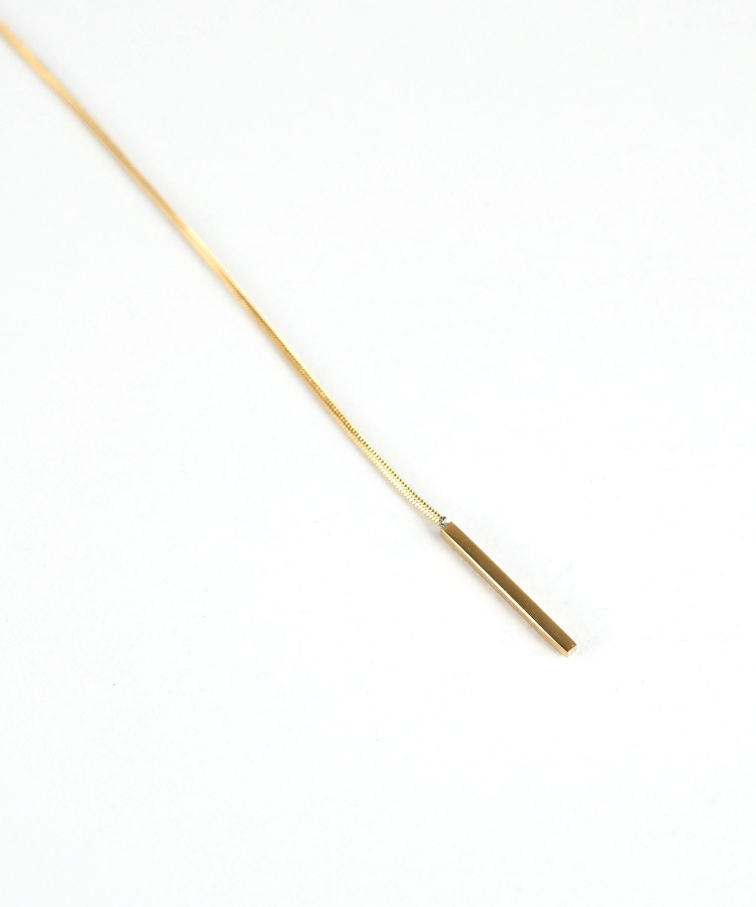 ビジューバーY字サージカルステンレスネックレス