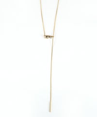 ビジューバーY字サージカルステンレスネックレス