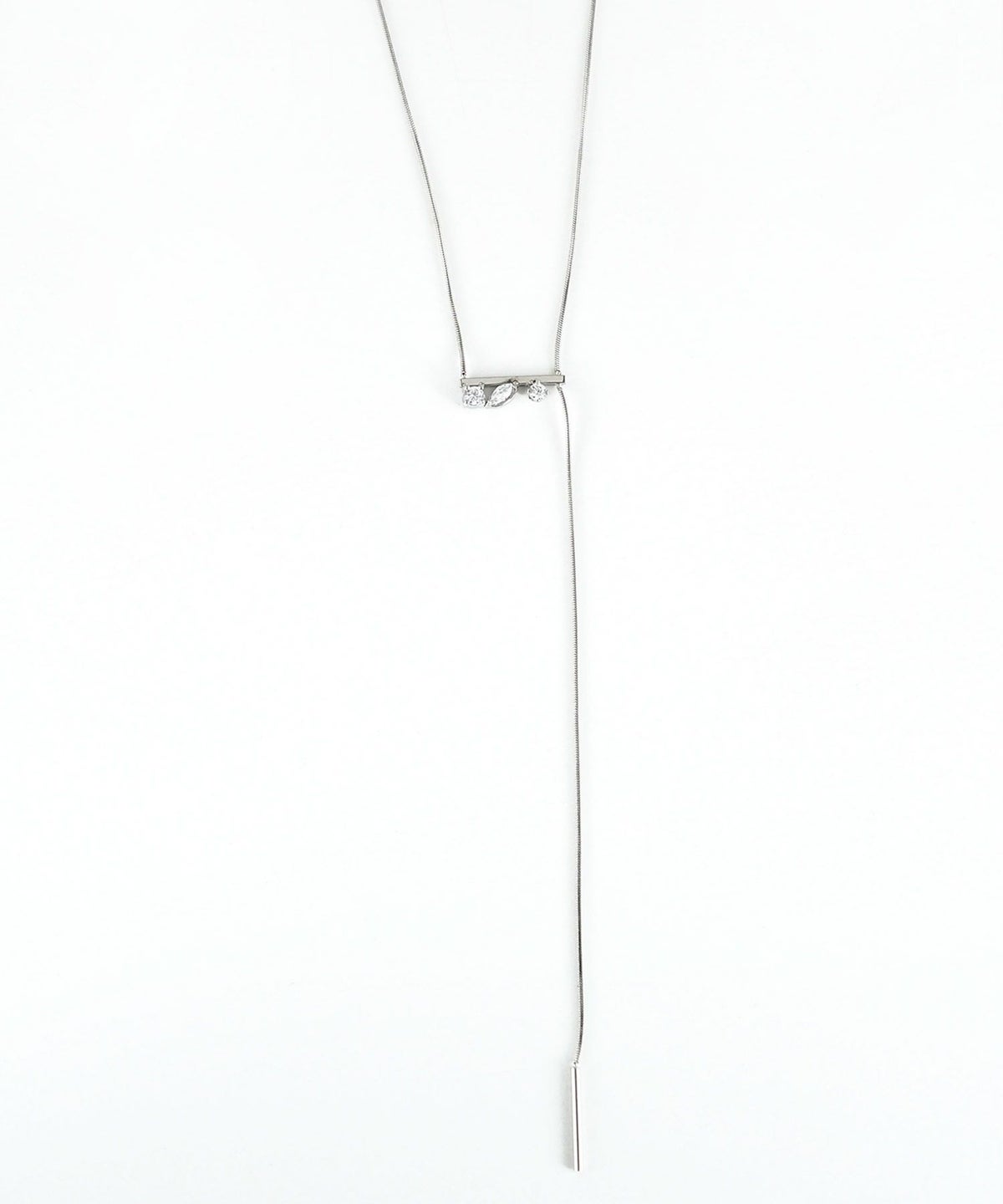 ビジューバーY字サージカルステンレスネックレス