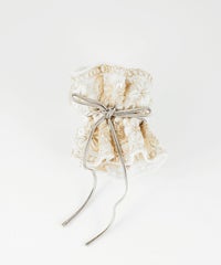 フリル刺繍フラワーフック付きシュフィー【Zoule】