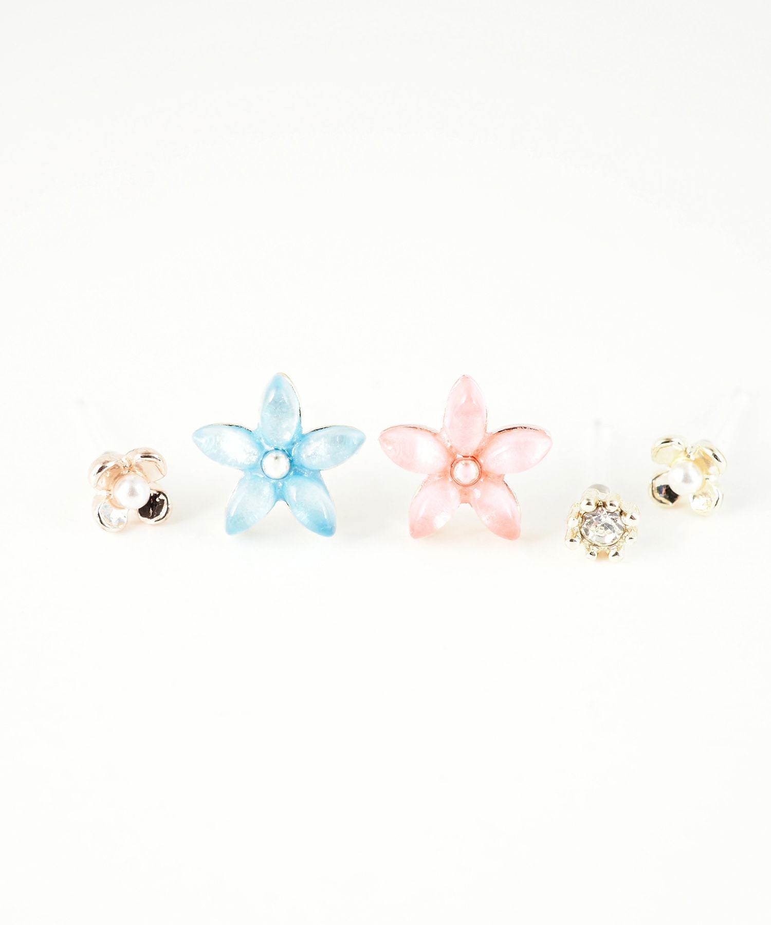 フラワー樹脂ポストセットピアス