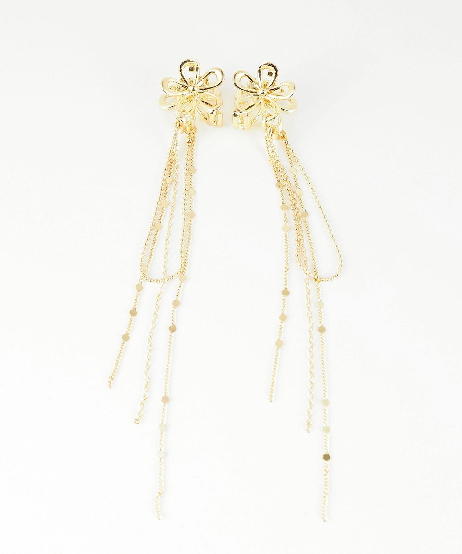 メタルフラワーチェーン付きミニクリップ2Pセット